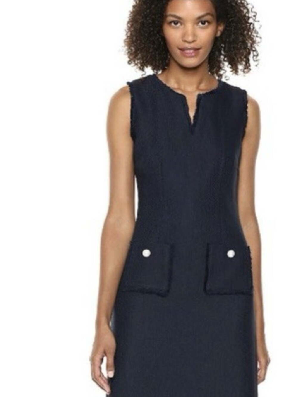 Karl Lagerfeld Paris Camilo Embellished Textured Knit Dress, Navy, Size 14, NWT